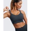 imageCRZ YOGA Womens Butterluxe Strappy Longline Sports Bra  Molded Cup Double Spaghetti Strap Workout Yoga Crop Top AthleticTrue Navy