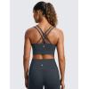 imageCRZ YOGA Womens Butterluxe Strappy Longline Sports Bra  Molded Cup Double Spaghetti Strap Workout Yoga Crop Top AthleticTrue Navy