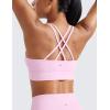 imageCRZ YOGA Womens Butterluxe Strappy Longline Sports Bra  Molded Cup Double Spaghetti Strap Workout Yoga Crop Top AthleticVita Pink