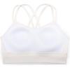 imageCRZ YOGA Womens Butterluxe Strappy Longline Sports Bra  Molded Cup Double Spaghetti Strap Workout Yoga Crop Top AthleticWhite Apricot