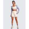 imageCRZ YOGA Womens Butterluxe Strappy Longline Sports Bra  Molded Cup Double Spaghetti Strap Workout Yoga Crop Top AthleticWhite Apricot