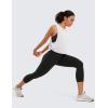imageCRZ YOGA Womens Butterluxe Workout Capri Leggings with Pockets 21 Inches  High Waisted Gym Athletic Crop YogaBlack