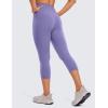 imageCRZ YOGA Womens Butterluxe Workout Capri Leggings with Pockets 21 Inches  High Waisted Gym Athletic Crop YogaDark Lavender Purple