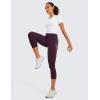 imageCRZ YOGA Womens Butterluxe Workout Capri Leggings with Pockets 21 Inches  High Waisted Gym Athletic Crop YogaDeep Purple