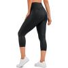 imageCRZ YOGA Womens Butterluxe Workout Capri Leggings with Pockets 21 Inches  High Waisted Gym Athletic Crop YogaFaux Leather Black