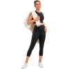 imageCRZ YOGA Womens Butterluxe Workout Capri Leggings with Pockets 21 Inches  High Waisted Gym Athletic Crop YogaFaux Leather Black