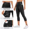 imageCRZ YOGA Womens Butterluxe Workout Capri Leggings with Pockets 21 Inches  High Waisted Gym Athletic Crop YogaFaux Leather Black