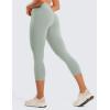 imageCRZ YOGA Womens Butterluxe Workout Capri Leggings with Pockets 21 Inches  High Waisted Gym Athletic Crop YogaGreen Palm Court