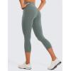 imageCRZ YOGA Womens Butterluxe Workout Capri Leggings with Pockets 21 Inches  High Waisted Gym Athletic Crop YogaGrey Sage