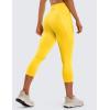 imageCRZ YOGA Womens Butterluxe Workout Capri Leggings with Pockets 21 Inches  High Waisted Gym Athletic Crop YogaHigh Visibility Yellow
