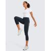 imageCRZ YOGA Womens Butterluxe Workout Capri Leggings with Pockets 21 Inches  High Waisted Gym Athletic Crop YogaTrue Navy