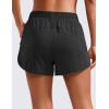 imageCRZ YOGA Womens High Waisted Running Shorts Mesh Liner 3 Dolphin Quick Dry for Athletic Gym Track Workout with Zip PocketBlack