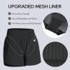 imageCRZ YOGA Womens High Waisted Running Shorts Mesh Liner 3 Dolphin Quick Dry for Athletic Gym Track Workout with Zip PocketBlack