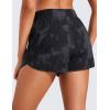 imageCRZ YOGA Womens High Waisted Running Shorts Mesh Liner 3 Dolphin Quick Dry for Athletic Gym Track Workout with Zip PocketBlack Tie Dye Flowers