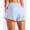 imageCRZ YOGA Womens High Waisted Running Shorts Mesh Liner 3 Dolphin Quick Dry for Athletic Gym Track Workout with Zip PocketBlue Linen