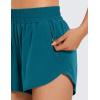 imageCRZ YOGA Womens High Waisted Running Shorts Mesh Liner 3 Dolphin Quick Dry for Athletic Gym Track Workout with Zip PocketBorealis Green