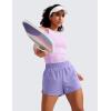 imageCRZ YOGA Womens High Waisted Running Shorts Mesh Liner 3 Dolphin Quick Dry for Athletic Gym Track Workout with Zip PocketDark Lavender Purple