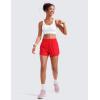 imageCRZ YOGA Womens High Waisted Running Shorts Mesh Liner 3 Dolphin Quick Dry for Athletic Gym Track Workout with Zip PocketDeep Red