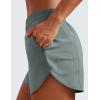 imageCRZ YOGA Womens High Waisted Running Shorts Mesh Liner 3 Dolphin Quick Dry for Athletic Gym Track Workout with Zip PocketGrey Sage
