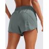 imageCRZ YOGA Womens High Waisted Running Shorts Mesh Liner 3 Dolphin Quick Dry for Athletic Gym Track Workout with Zip PocketGrey Sage