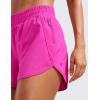 imageCRZ YOGA Womens High Waisted Running Shorts Mesh Liner 3 Dolphin Quick Dry for Athletic Gym Track Workout with Zip PocketHibiscus Purple