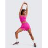 imageCRZ YOGA Womens High Waisted Running Shorts Mesh Liner 3 Dolphin Quick Dry for Athletic Gym Track Workout with Zip PocketHibiscus Purple