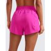 imageCRZ YOGA Womens High Waisted Running Shorts Mesh Liner 3 Dolphin Quick Dry for Athletic Gym Track Workout with Zip PocketHibiscus Purple