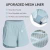imageCRZ YOGA Womens High Waisted Running Shorts Mesh Liner 3 Dolphin Quick Dry for Athletic Gym Track Workout with Zip PocketLight Grayish Blue