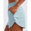 imageCRZ YOGA Womens High Waisted Running Shorts Mesh Liner 3 Dolphin Quick Dry for Athletic Gym Track Workout with Zip PocketLight Grayish Blue