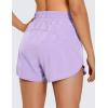 imageCRZ YOGA Womens High Waisted Running Shorts Mesh Liner 3 Dolphin Quick Dry for Athletic Gym Track Workout with Zip PocketLilac