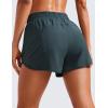 imageCRZ YOGA Womens High Waisted Running Shorts Mesh Liner 3 Dolphin Quick Dry for Athletic Gym Track Workout with Zip PocketMelanite