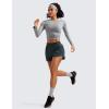 imageCRZ YOGA Womens High Waisted Running Shorts Mesh Liner 3 Dolphin Quick Dry for Athletic Gym Track Workout with Zip PocketMelanite