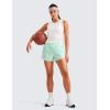 imageCRZ YOGA Womens High Waisted Running Shorts Mesh Liner 3 Dolphin Quick Dry for Athletic Gym Track Workout with Zip PocketMint Moment
