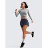 imageCRZ YOGA Womens High Waisted Running Shorts Mesh Liner 3 Dolphin Quick Dry for Athletic Gym Track Workout with Zip PocketNavy