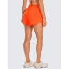 imageCRZ YOGA Womens High Waisted Running Shorts Mesh Liner 3 Dolphin Quick Dry for Athletic Gym Track Workout with Zip PocketNeon Orange