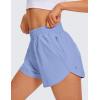 imageCRZ YOGA Womens High Waisted Running Shorts Mesh Liner 3 Dolphin Quick Dry for Athletic Gym Track Workout with Zip PocketPeriwinkle Purple
