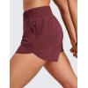 imageCRZ YOGA Womens High Waisted Running Shorts Mesh Liner 3 Dolphin Quick Dry for Athletic Gym Track Workout with Zip PocketRed Merlot