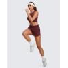 imageCRZ YOGA Womens High Waisted Running Shorts Mesh Liner 3 Dolphin Quick Dry for Athletic Gym Track Workout with Zip PocketRed Merlot