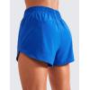 imageCRZ YOGA Womens High Waisted Running Shorts Mesh Liner 3 Dolphin Quick Dry for Athletic Gym Track Workout with Zip PocketSparkle Blue