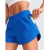 imageCRZ YOGA Womens High Waisted Running Shorts Mesh Liner 3 Dolphin Quick Dry for Athletic Gym Track Workout with Zip PocketSparkle Blue