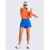 imageCRZ YOGA Womens High Waisted Running Shorts Mesh Liner 3 Dolphin Quick Dry for Athletic Gym Track Workout with Zip PocketSparkle Blue