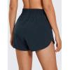 imageCRZ YOGA Womens High Waisted Running Shorts Mesh Liner 3 Dolphin Quick Dry for Athletic Gym Track Workout with Zip PocketTrue Navy