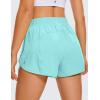 imageCRZ YOGA Womens High Waisted Running Shorts Mesh Liner 3 Dolphin Quick Dry for Athletic Gym Track Workout with Zip PocketTurquoise