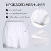 imageCRZ YOGA Womens High Waisted Running Shorts Mesh Liner 3 Dolphin Quick Dry for Athletic Gym Track Workout with Zip PocketWhite