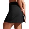 imageCRZ YOGA Womens High Waisted Swim Skirt A Line Swimsuit Skorts Side Slit Bathing Suit Bikini Bottoms with Built in BriefsBlack