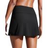 imageCRZ YOGA Womens High Waisted Swim Skirt A Line Swimsuit Skorts Side Slit Bathing Suit Bikini Bottoms with Built in BriefsBlack