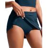 imageCRZ YOGA Womens High Waisted Swim Skirt A Line Swimsuit Skorts Side Slit Bathing Suit Bikini Bottoms with Built in BriefsInsignia Blue