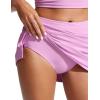 imageCRZ YOGA Womens High Waisted Swim Skirt A Line Swimsuit Skorts Side Slit Bathing Suit Bikini Bottoms with Built in BriefsVita Pink
