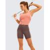 imageCRZ YOGA Womens Naked Feeling Biker Shorts  6 Inches High Waist Yoga Workout Running Gym SpandexPurple Taupe
