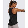 imageCRZ YOGA Womens Pima Cotton Racerback Workout Tank Tops Scoop Neck Athletic Loose Sleeveless ShirtsBlack